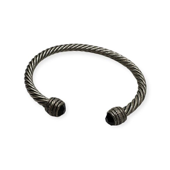 Vintage cuff silver tone bangle bracelet - Picture 5 of 5